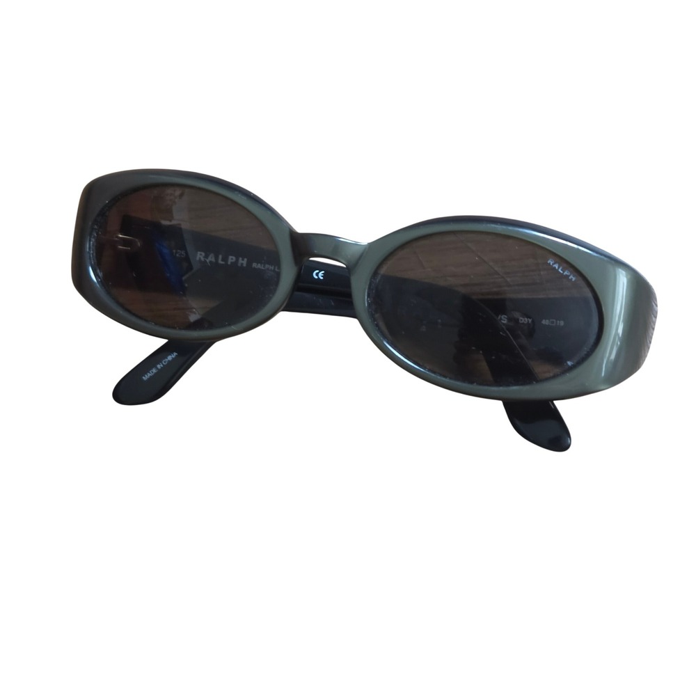 Ralph Lauren 941/S Oval Sunglasses 48-19-125 Green Black Indie Sleaze Y2K Retro
